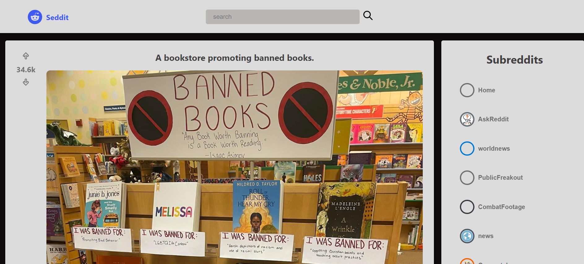 Seddit - A Reddit lookalike